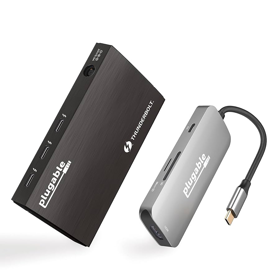 Plugable Thunderbolt 4ハブ　USBC-HDMIアダプター付 Amazon.com: Plugable Thunderbolt 4 Hub Bundle Includes USB-C
